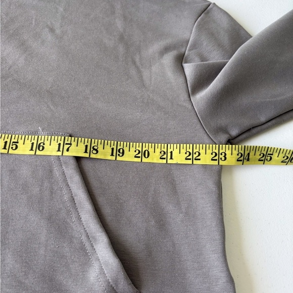 FKEEP Quarter Zip Long Sleeve Boxy Pullover Gray Size L Drawstring at Bottom NWT - Picture 13 of 14